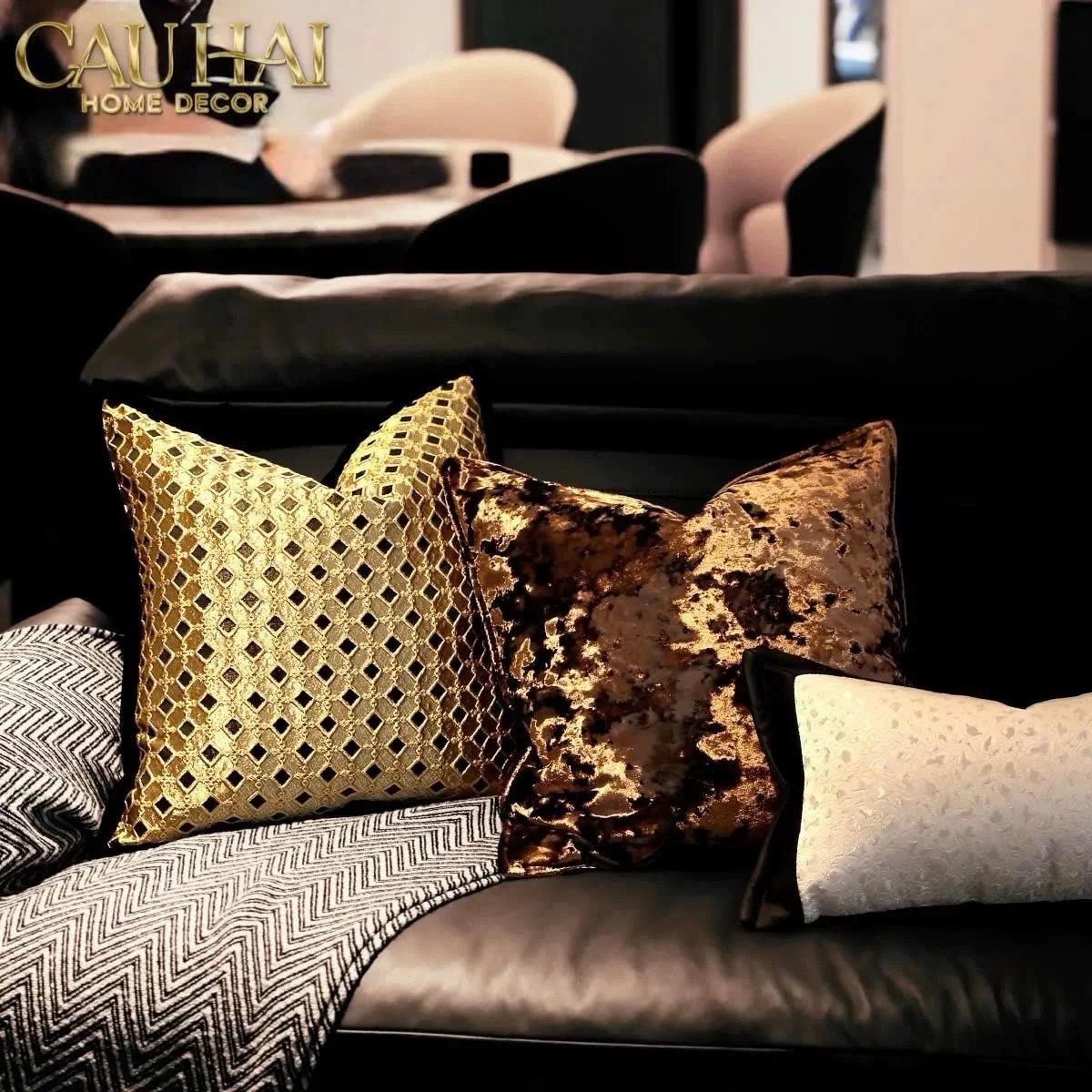 Vỏ Gối Jacquard D’Or Lattice 50-CẬU HAI HOME DECOR