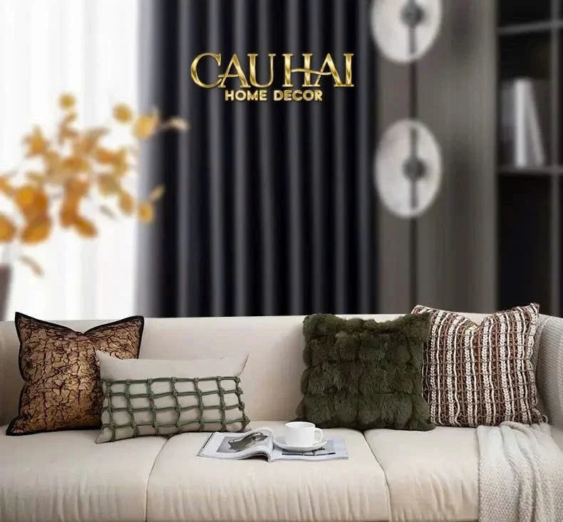Vỏ Gối Jacquard Galliano D’Or Bronze 45-CẬU HAI HOME DECOR