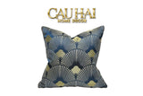 Vỏ Gối Jacquard St Patrick Blue D'Or Art Déco Fan 45-VỎ GỐI-CẬU HAI HOME DECOR