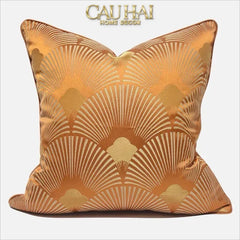 Vỏ Gối Jacquard Tangerine D'Or Art Déco Fan 45-CẬU HAI HOME DECOR