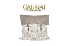 Vỏ Gối Latte Intrecciato Jardin D'Or Tonkin 45-CẬU HAI HOME DECOR