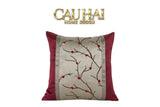 Vỏ Gối Lụa Fleurs De Soie Cramoisies 45-VỎ GỐI-CẬU HAI HOME DECOR