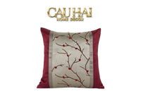 Vỏ Gối Lụa Fleurs De Soie Cramoisies 45-CẬU HAI HOME DECOR