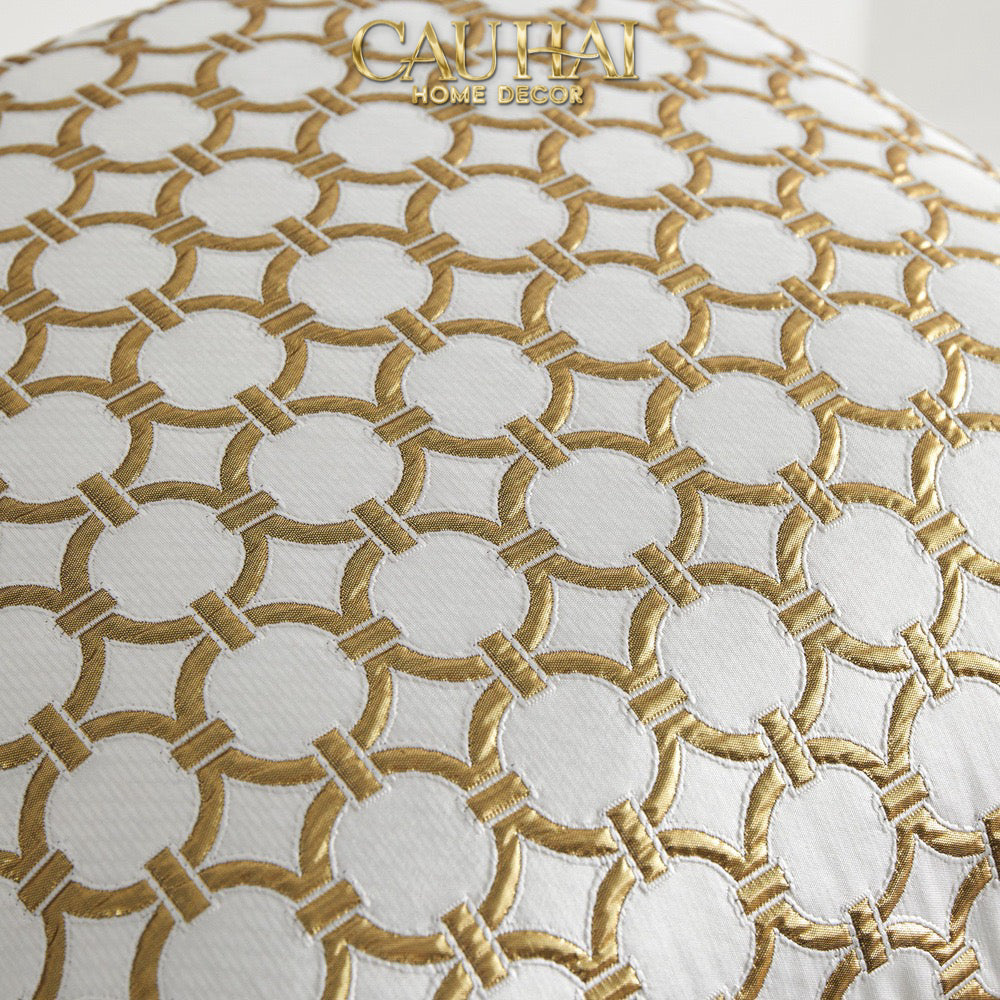 Vỏ Gối Lụa Jacquard D'Or Orion Chain Motif 45-CẬU HAI HOME DECOR