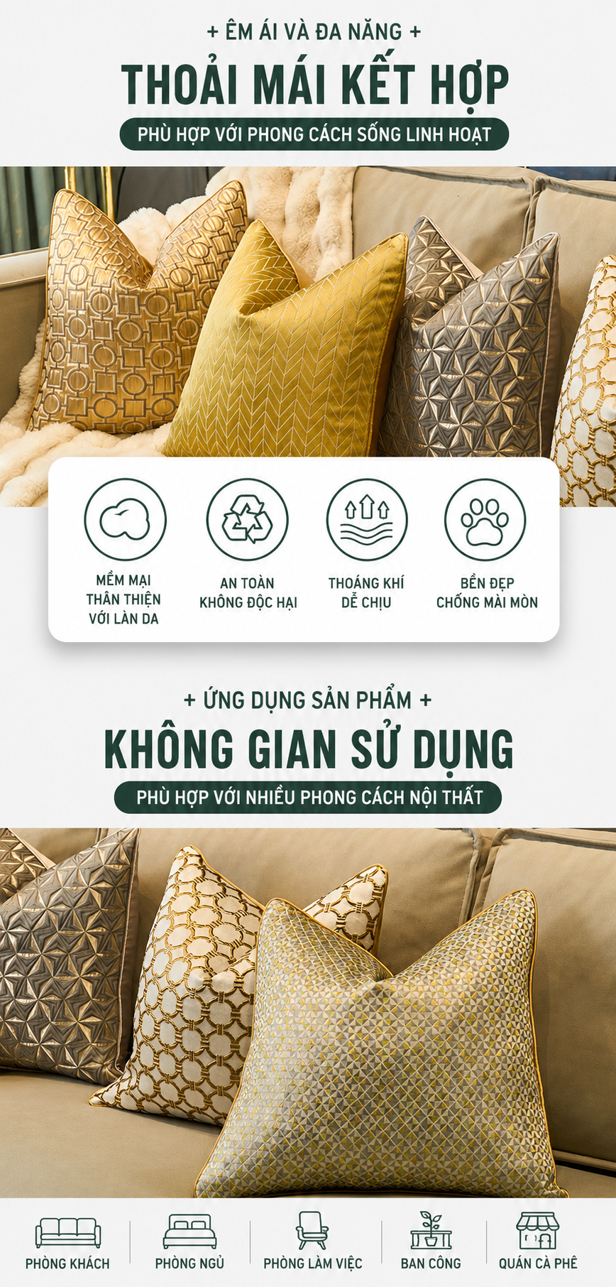 Vỏ Gối Lụa Jacquard D'Or Orion Chain Motif 45-CẬU HAI HOME DECOR