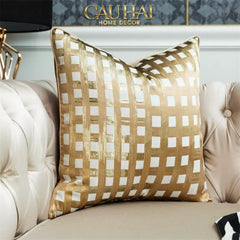 Vỏ Gối Lụa Jacquard Fence 50-CẬU HAI HOME DECOR