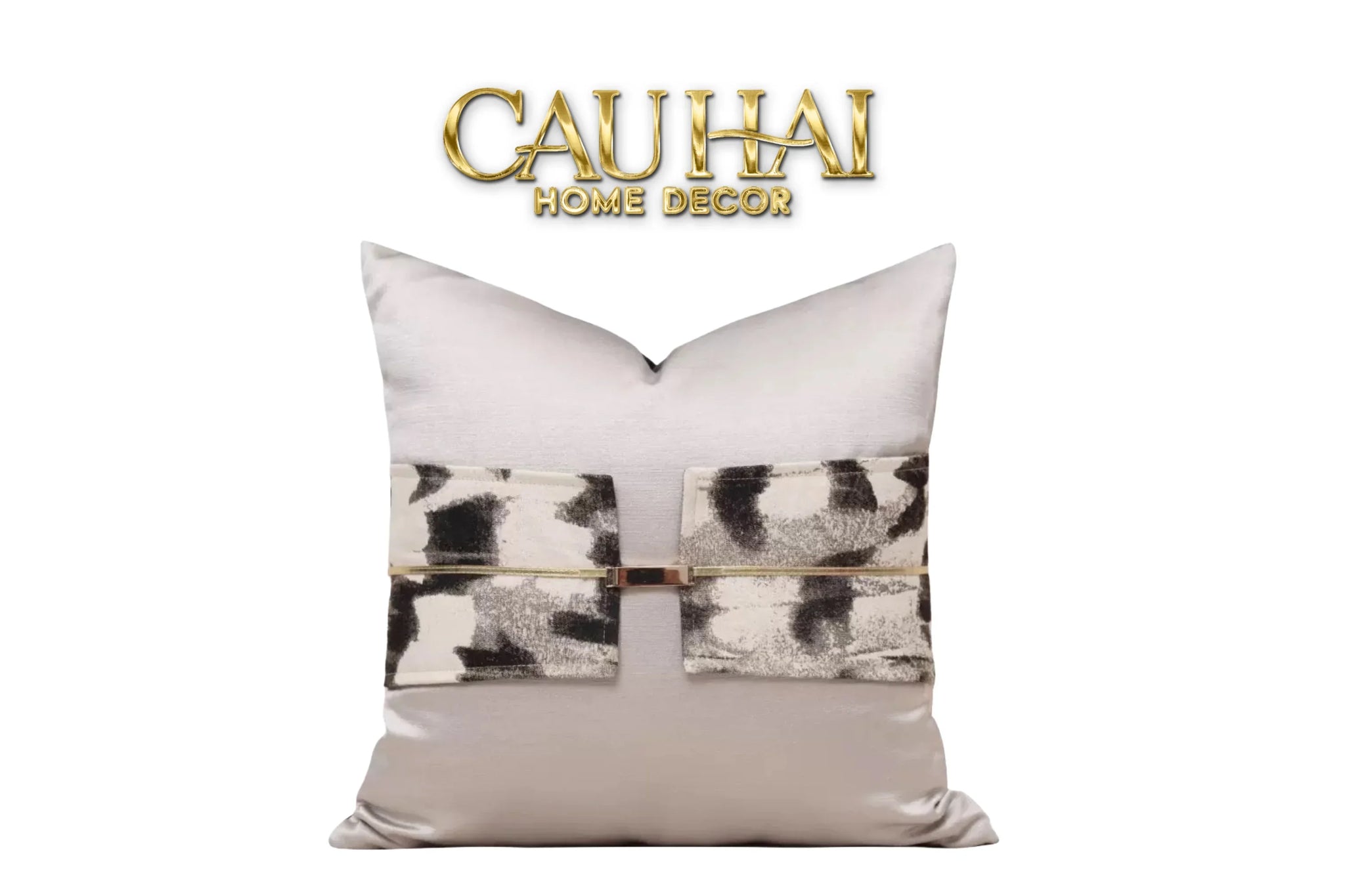 Vỏ Gối Lụa Jacquard Ophelia Ceinture Métallique 45-CẬU HAI HOME DECOR