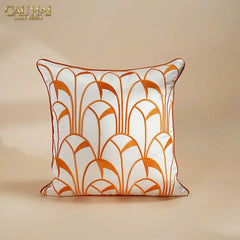 Vỏ Gối Lụa Satin Art Deco Éventail Terra 45-CẬU HAI HOME DECOR