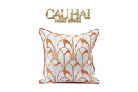 Vỏ Gối Lụa Satin Art Deco Éventail Terra 45-CẬU HAI HOME DECOR