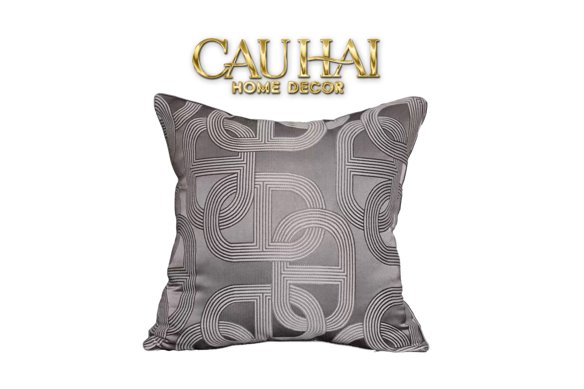 VỎ GỐI LỤA SATIN CHAÎNE D’ANCRE GRIS 50-CẬU HAI HOME DECOR