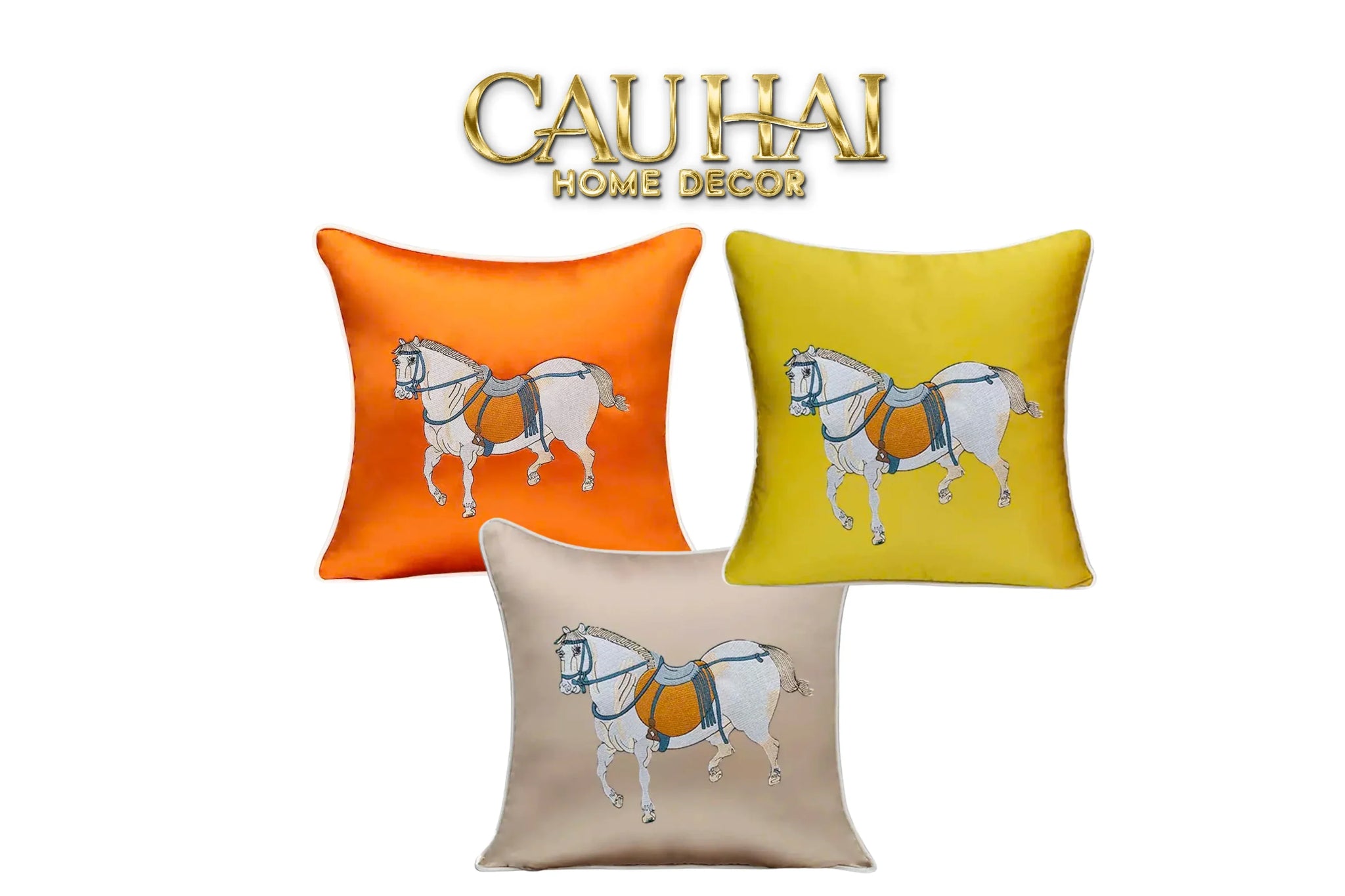 vo-goi-lua-theu-phuc-ma-silhouette-du-bonheur-cheval-silk-embroidered-cushion-vo-goi-cau-hai-home-decor - CẬU HAI HOME DECOR