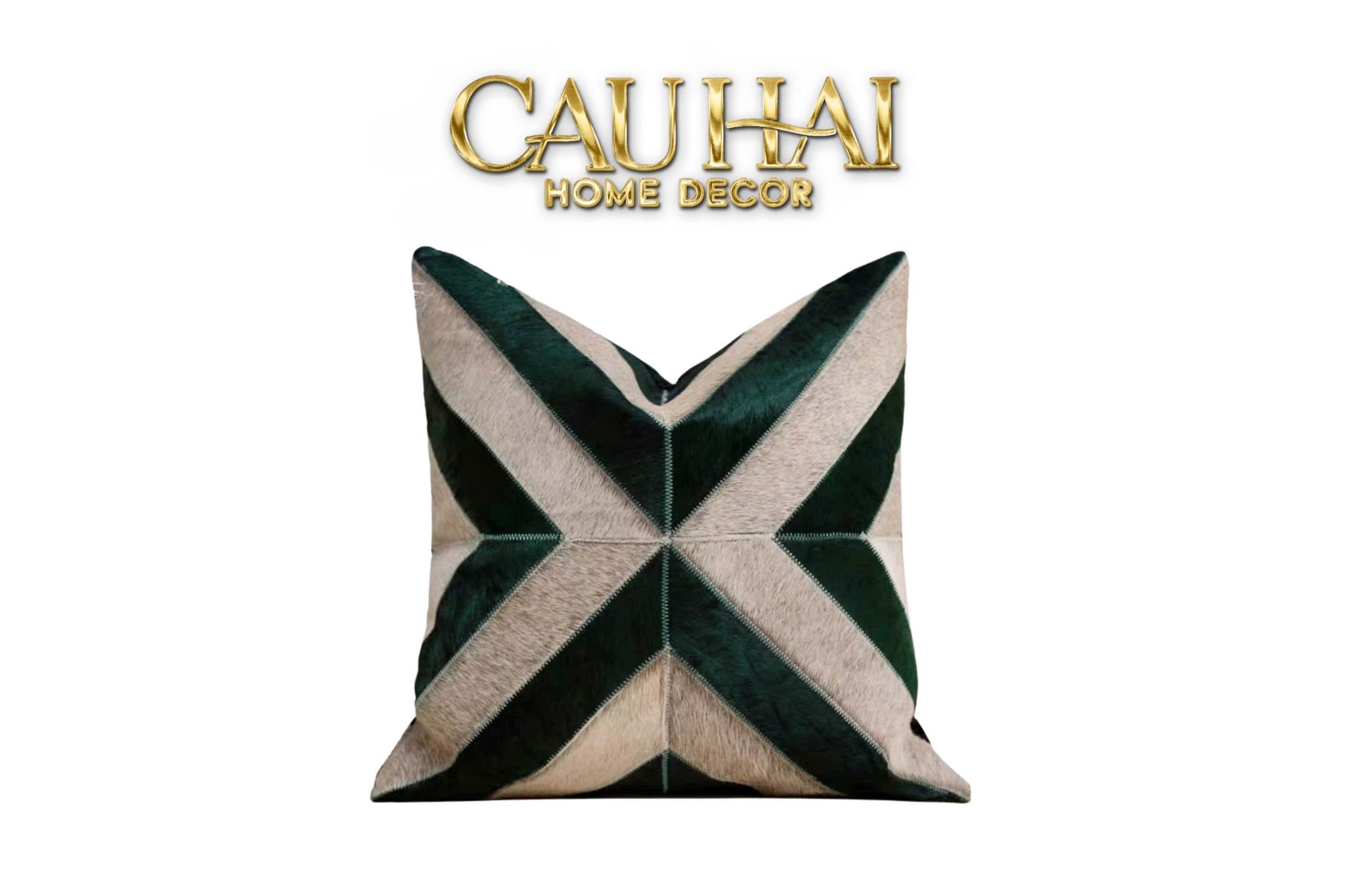 HOME COUTURE - VỎ GỐI NHUNG CHEVRON PATCHWORK 45-CẬU HAI HOME DECOR