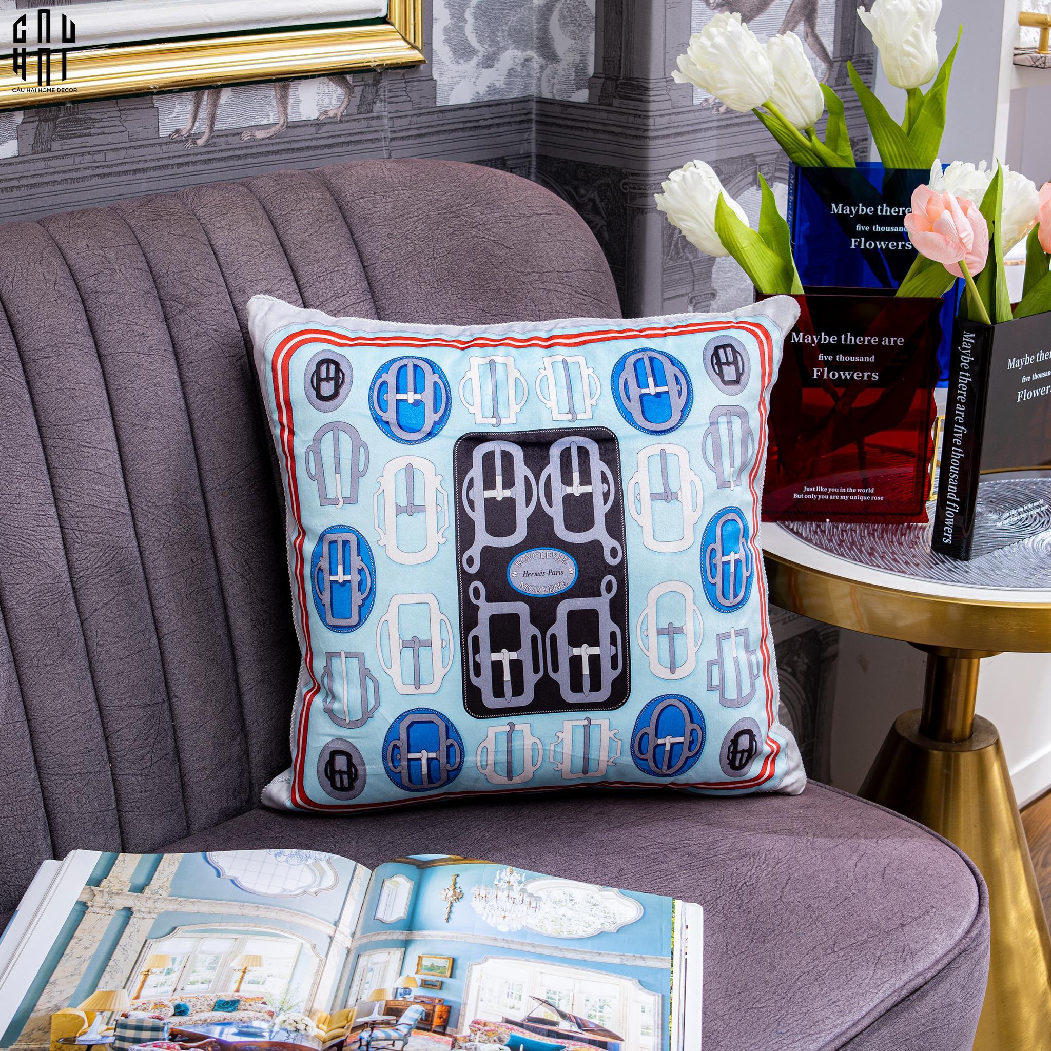 Vỏ Gối Nhung Bouclerie D’Attelage 45-CẬU HAI HOME DECOR