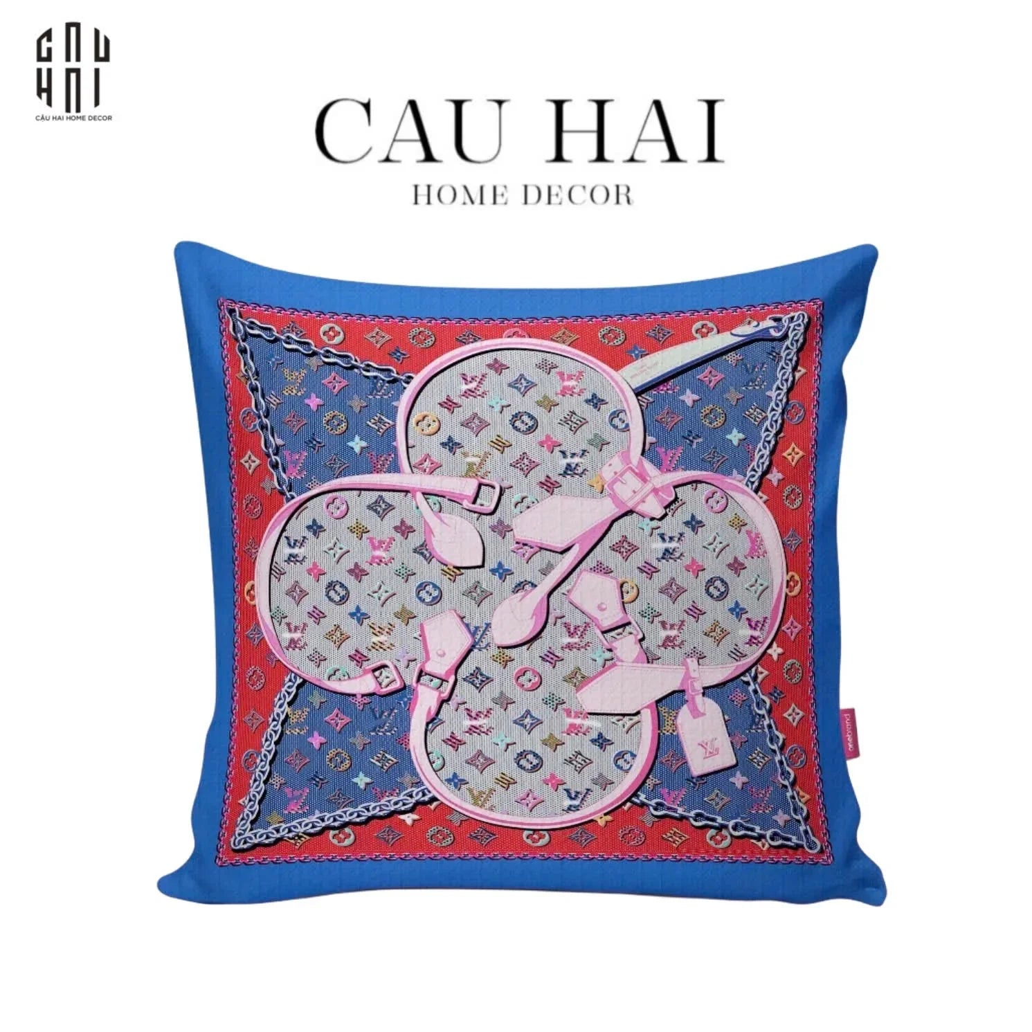 Vỏ Gối Nhung Bubblegram 45.-CẬU HAI HOME DECOR
