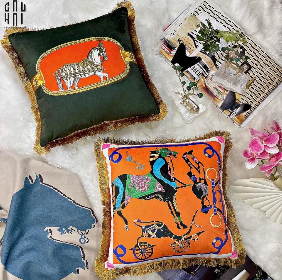 Vỏ Gối Nhung Cannes Et Pommeaux 45.-CẬU HAI HOME DECOR