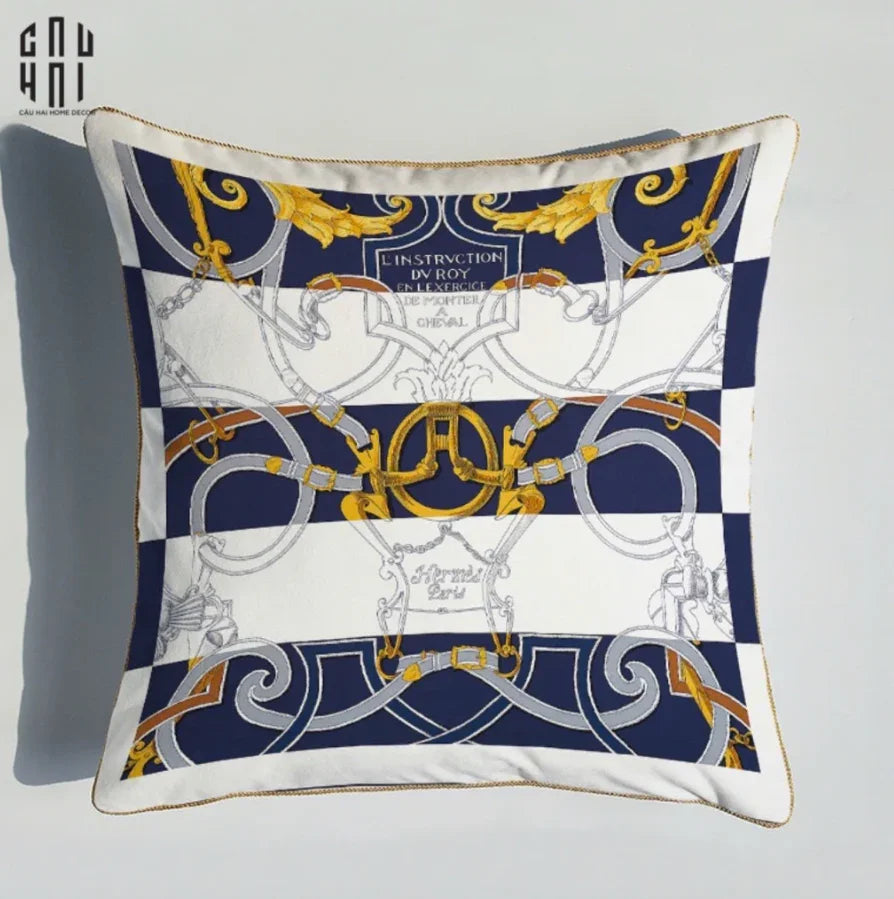 VỎ GỐI NHUNG CAO CẤP BAYADERE 45.-CẬU HAI HOME DECOR