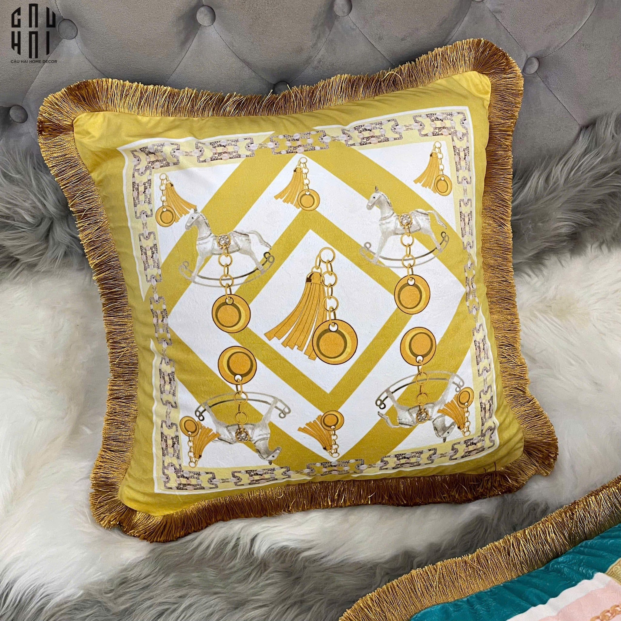 Vỏ Gối Nhung Cao Cấp Bride De Luxe 45.-CẬU HAI HOME DECOR
