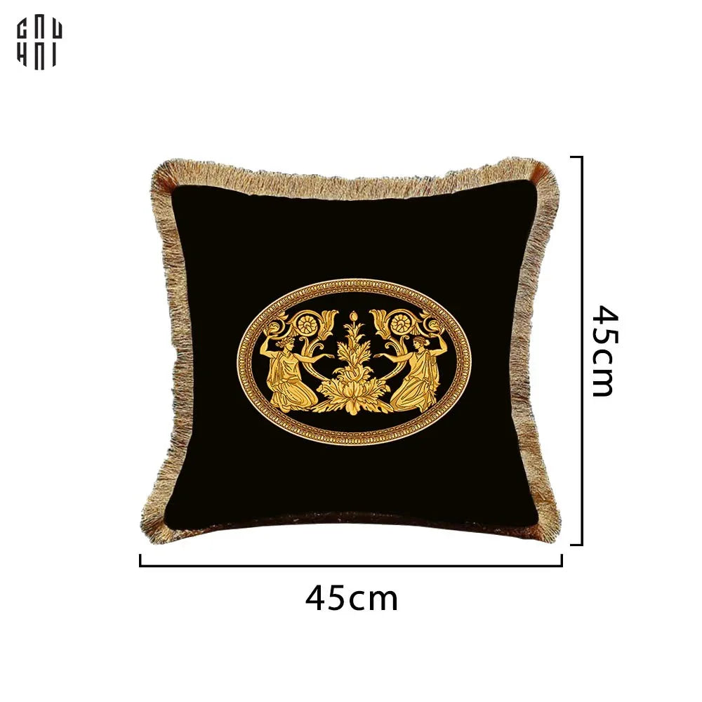 Vỏ Gối Nhung Cao Cấp Haute Noir 45.-CẬU HAI HOME DECOR