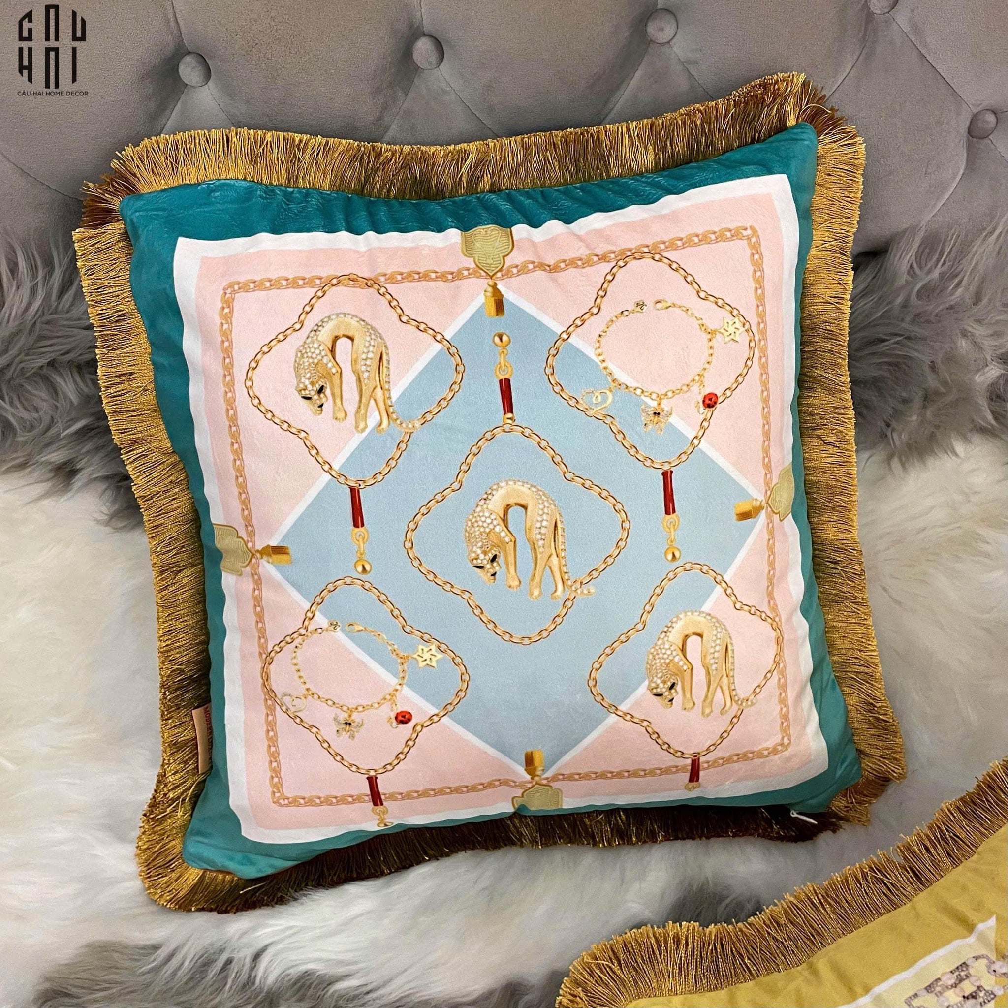 VỎ GỐI NHUNG CAO CẤP MIKA 45.-CẬU HAI HOME DECOR