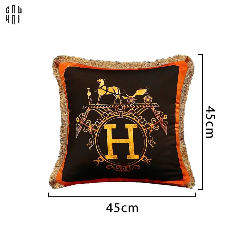 Vỏ Gối Nhung Cao Cấp Noir Heritage 45.-CẬU HAI HOME DECOR