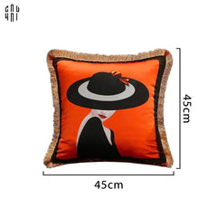 Vỏ Gối Nhung Cao Cấp Orange Laurel 45.-CẬU HAI HOME DECOR