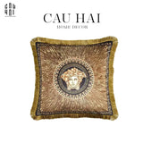 Vỏ Gối Nhung Chenille V Class. Medusa Amplified Logo 45. - Có Viền-VỎ GỐI-CẬU HAI HOME DECOR