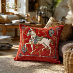 Vỏ Gối Nhung Cheval de Fête d’Or de Dorées 45-CẬU HAI HOME DECOR