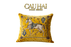 Vỏ Gối Nhung Cheval de Fête d’Or de Dorées 45-CẬU HAI HOME DECOR