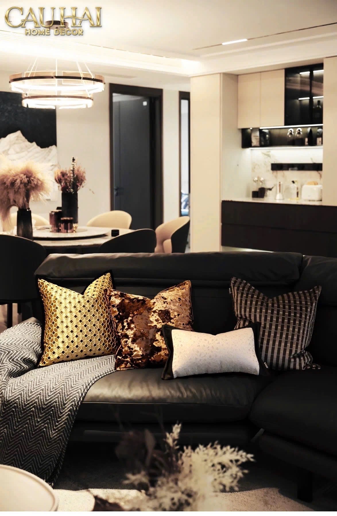 VỎ GỐI NHUNG CRUSHED MARBLE BRONZE 50-CẬU HAI HOME DECOR