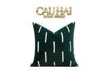 VỎ GỐI NHUNG EMERALD VELVET BROKEN STRIPES 45-CẬU HAI HOME DECOR