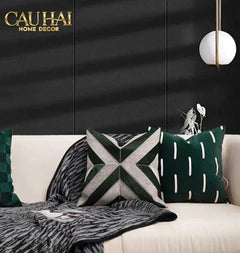 Vỏ Gối Nhung Emerald Velvet Broken Stripes 45-CẬU HAI HOME DECOR