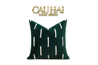 Vỏ Gối Nhung Emerald Velvet Broken Stripes 45-CẬU HAI HOME DECOR