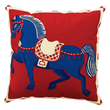 Vỏ Gối Nhung Équestre Cheval Bleu Royal Divin 45 - Cậu Hai Home Decor