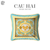 Vỏ Gối Nhung La Coupe Des Dieux - Bleu 45.-VỎ GỐI-CẬU HAI HOME DECOR