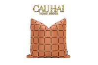Vỏ Gối Nhung Lux Leather Crossline Terra 45-CẬU HAI HOME DECOR