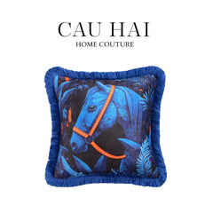 Vỏ Gối Nhung Marine Stallion - Fringe Edge-CẬU HAI HOME DECOR