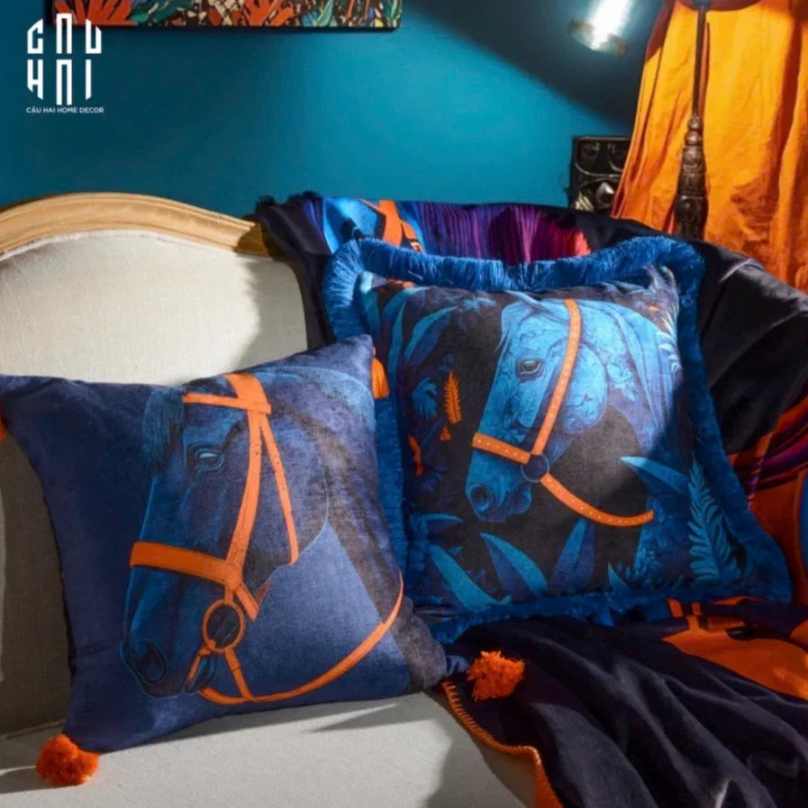 VỎ GỐI NHUNG MARINE STALLION - IMPERIAL SIGNATURE-CẬU HAI HOME DECOR