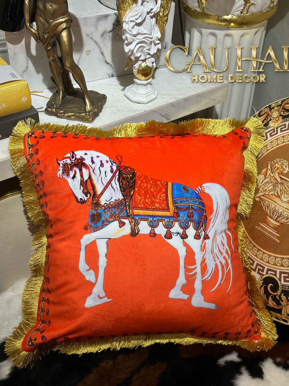 Vỏ Gối Nhung Nhung Cao Cấp Amber De Cheval 45x45-VỎ GỐI SOFA-CẬU HAI HOME DECOR-CẬU HAI HOME DECOR