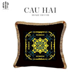 Vỏ Gối Nhung Noir Eperon D'Or 45.-VỎ GỐI-CẬU HAI HOME DECOR