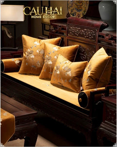 Vỏ Gối Nhung Thêu Mộc Lan Hoa 45x45-CẬU HAI HOME DECOR