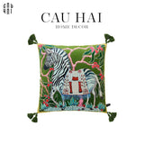 VỎ GỐI NHUNG ZEBRA 45.-CẬU HAI HOME DECOR