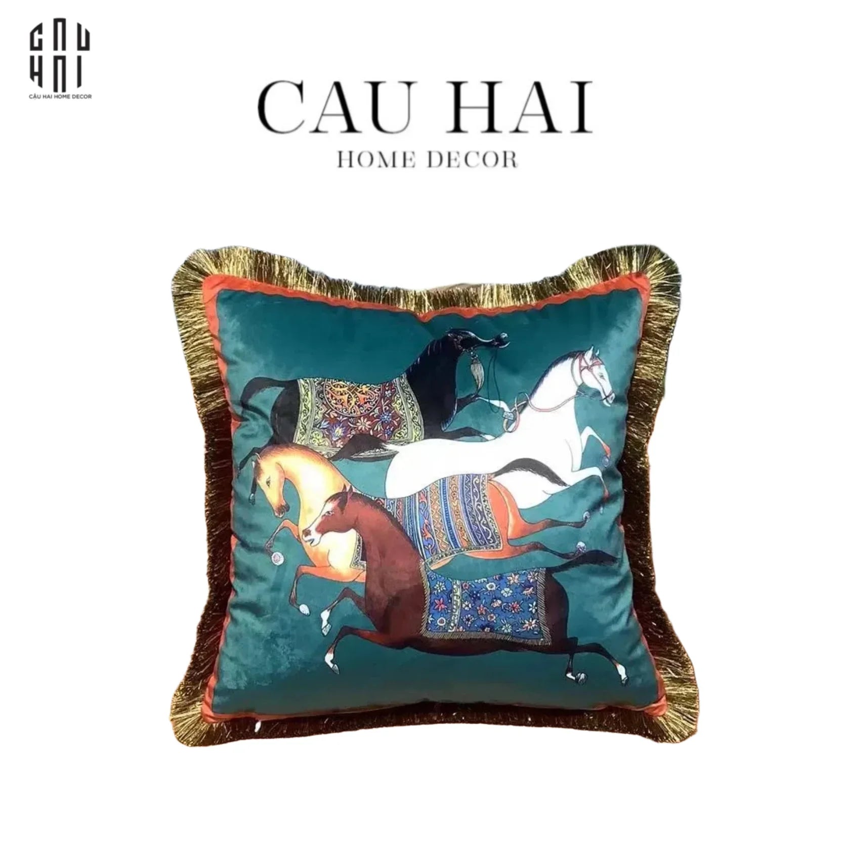 VỎ GỐI RUNNING STEED 45. - JADE-CẬU HAI HOME DECOR