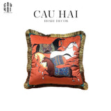 VỎ GỐI RUNNING STEED 45. - ORANGE-CẬU HAI HOME DECOR
