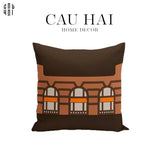 VỎ GỐI CANVAS FAUBOURG MULTI DOORS - BRUN ORANGE 45.-CẬU HAI HOME DECOR