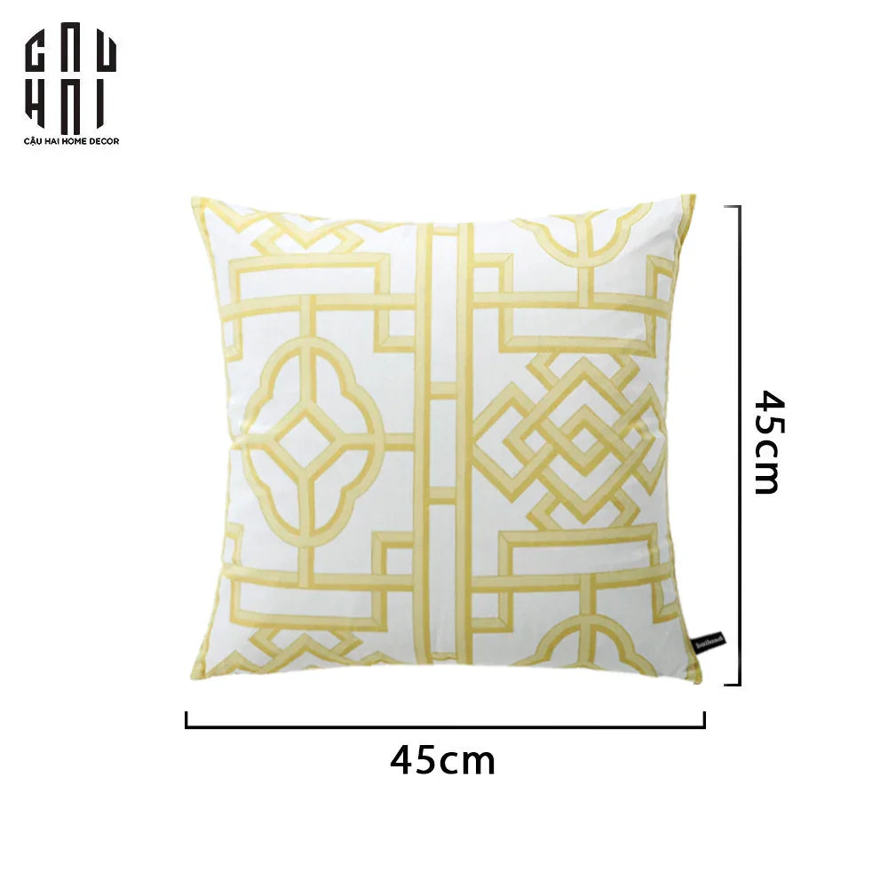 VỎ GỐI SOFA NHUNG GOLDEN AMORIN 45.-CẬU HAI HOME DECOR