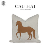 VỎ GỐI SOFA NHUNG HOẠ TIẾT DA REGAL STRIDE-CẬU HAI HOME DECOR