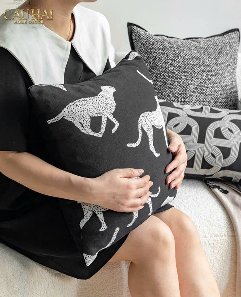 VỎ GỐI SOFA SỢI VẢI CANVAS HOWARD 45.-CẬU HAI HOME DECOR