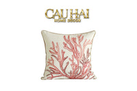 Vỏ Gối Thêu San Hô Rouge Embroidery Coral 50-CẬU HAI HOME DECOR
