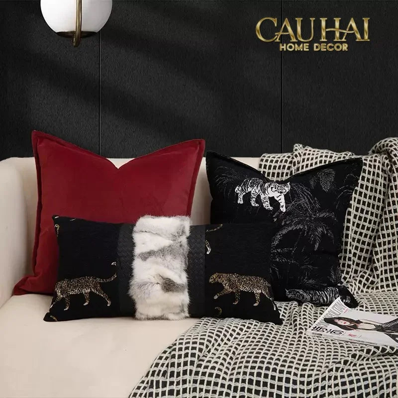 Vỏ Gối Tweed Nocturnal Panther 45-VỎ GỐI-Đối tác tại Trung Quốc theo từng đơn đặt hàng-CẬU HAI HOME DECOR
