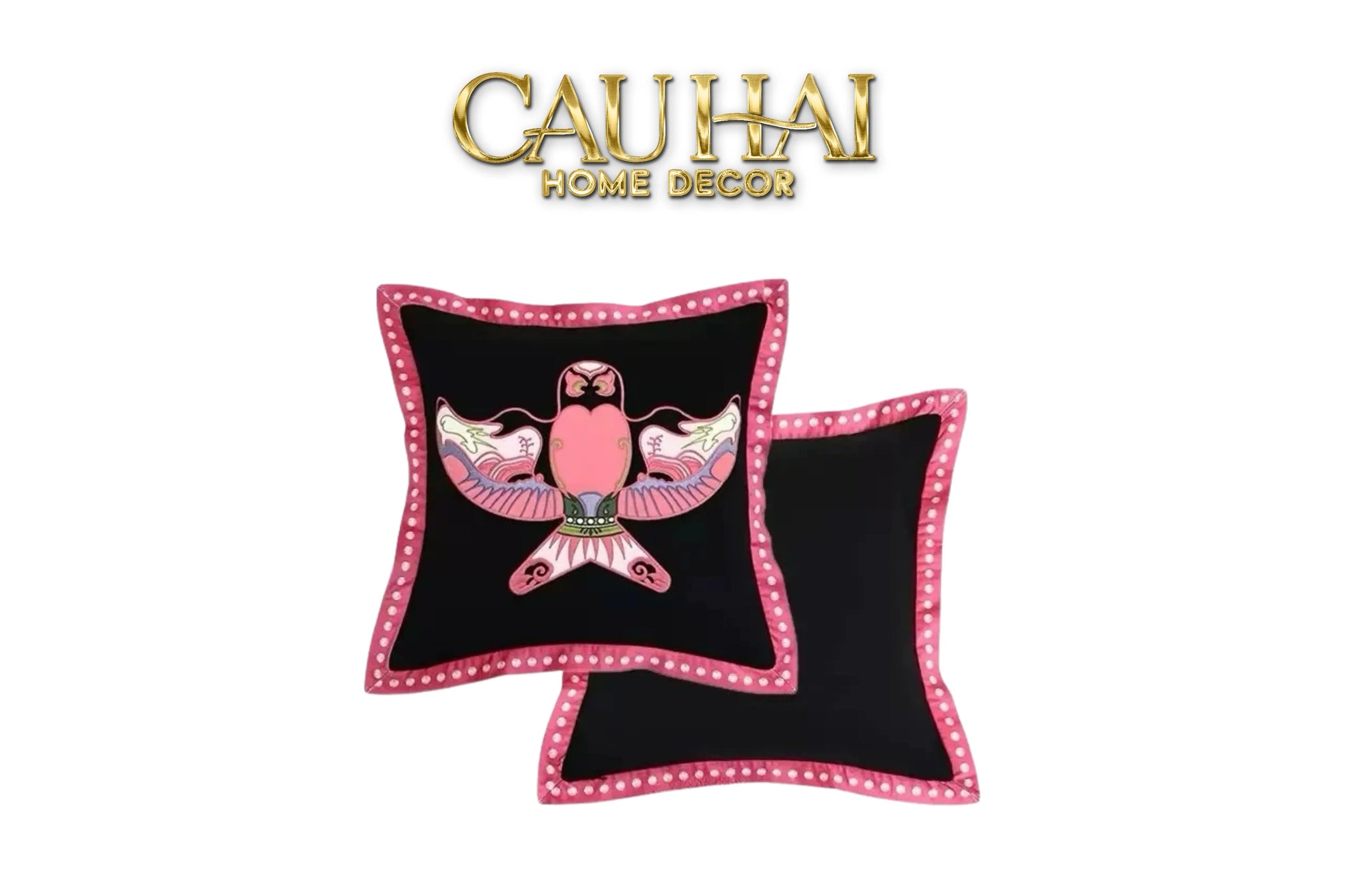 Vỏ Gối Tweed Pink Swallow Kite 45-CẬU HAI HOME DECOR